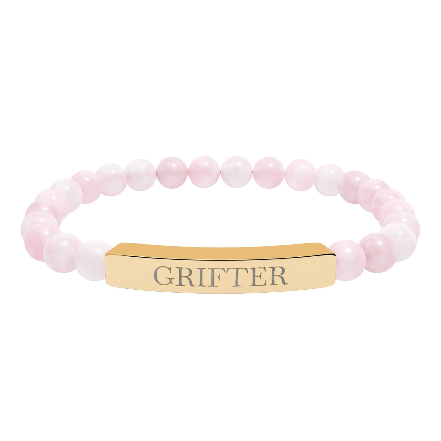 Grifter Engraved Natural Stone Stretch Bar Bracelet