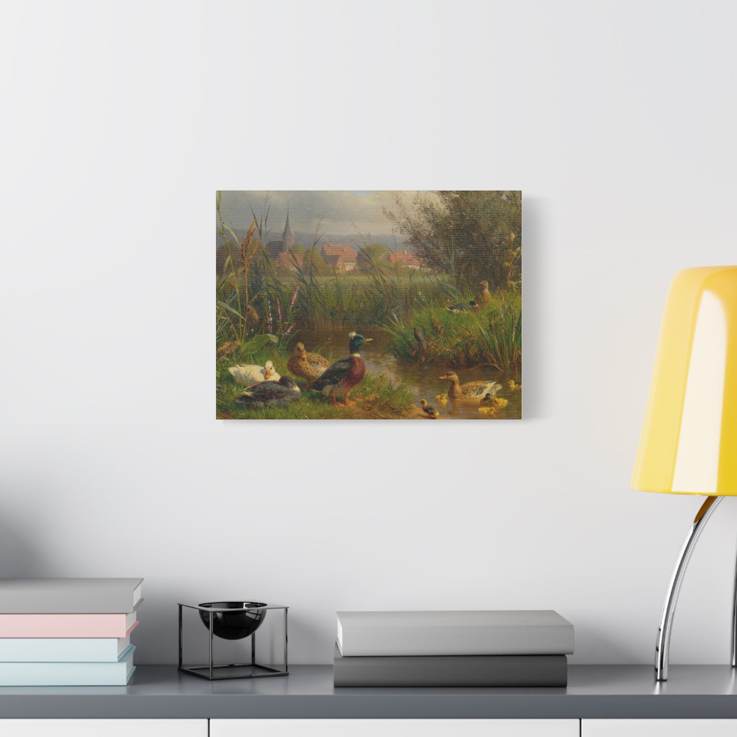 Ducks by the Stream Canvas Print