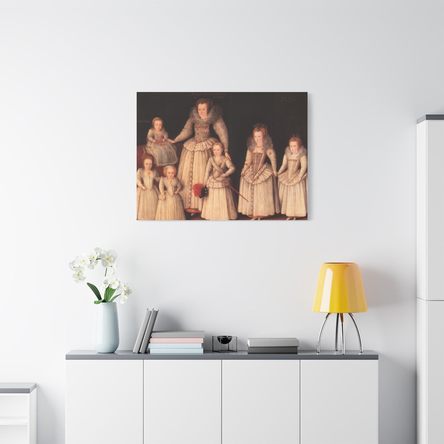 Barbara Gamage with Six Children Canvas Print